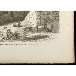 Gravure de 1860 - Portail de Sainte-Marie la Grande à Jérusalem - 5