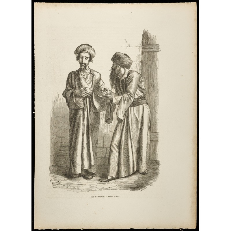 Gravure de 1860 - Juifs de Jérusalem - 1