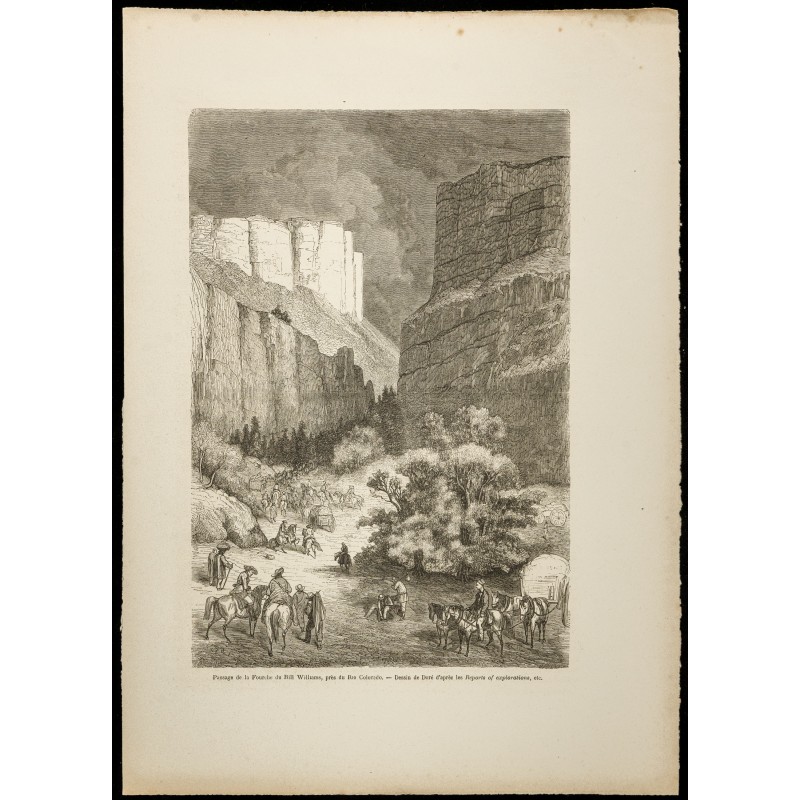 Gravure de 1860 - Rivière de Bill Williams Rio Colorado - 1
