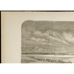 Gravure de 1860 - Vue du Rio Colorado - Indiens d'Amérique - 2