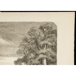 Gravure de 1860 - Vue du Rio Colorado - Indiens d'Amérique - 3