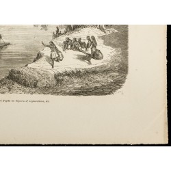 Gravure de 1860 - Vue du Rio Colorado - Indiens d'Amérique - 5