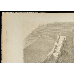 Gravure de 1860 - Château de Gori en Géorgie - 2