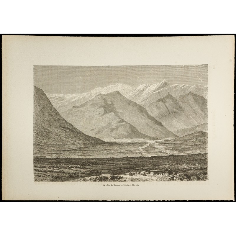 Gravure de 1860 - La vallée de Noukha - 1
