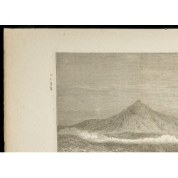 Gravure de 1860 - Pic du Teide à Tenerife - Iles Canaries - 2
