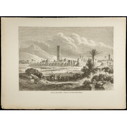 Gravure de 1860 - Vue de la ville de Maroc (Marrakech) - 1