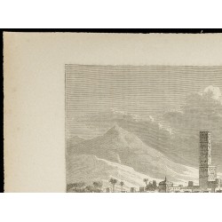 Gravure de 1860 - Vue de la ville de Maroc (Marrakech) - 2