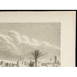 Gravure de 1860 - Vue de la ville de Maroc (Marrakech) - 3