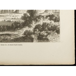 Gravure de 1860 - Vue de la ville de Maroc (Marrakech) - 5