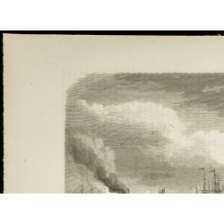 Gravure de 1860 - Paquebot et bateau remorqueur sur le Mississipi - 2