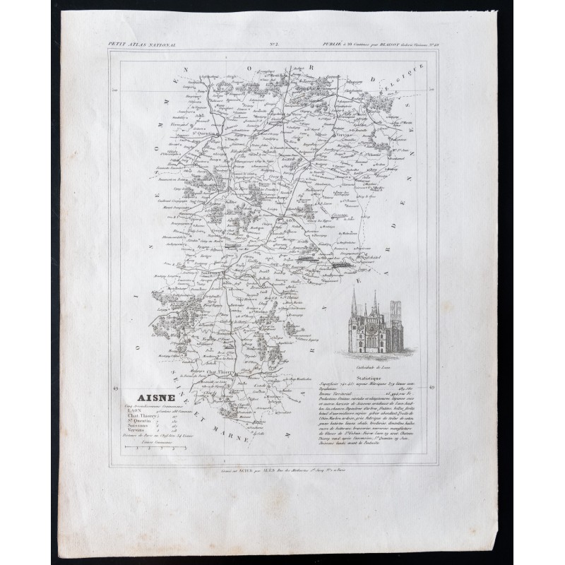 Gravure de 1833 - Département de l'Aisne - 1