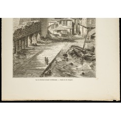 Gravure de 1860 - Vue de Derbent (Daghestan, Russie méridionale) - 3