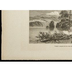Gravure de 1860 - Temple toungouse sur les rives de l'Amour - 4