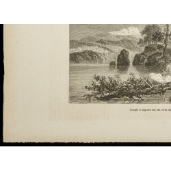 Gravure de 1860 - Temple toungouse sur les rives de l'Amour - 4