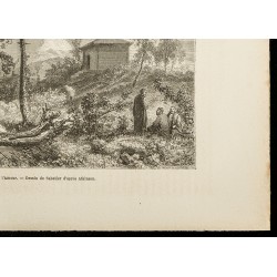 Gravure de 1860 - Temple toungouse sur les rives de l'Amour - 5
