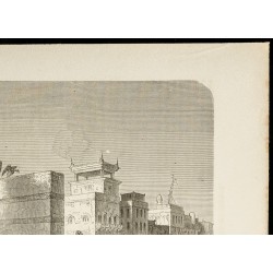 Gravure de 1860 - Inde - Scène funéraire à Calcutta - 3