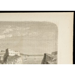 Gravure de 1860 - Dubrovnik - Vue de Raguse, en Dalmatie - 3