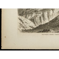 Gravure de 1860 - Dubrovnik - Vue de Raguse, en Dalmatie - 4