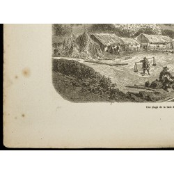 Gravure de 1860 - Une plage de la baie de Tourane - Viêt Nam - 4