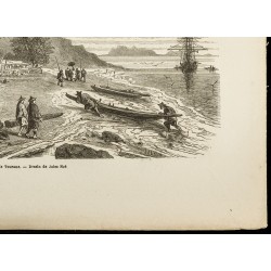 Gravure de 1860 - Une plage de la baie de Tourane - Viêt Nam - 5