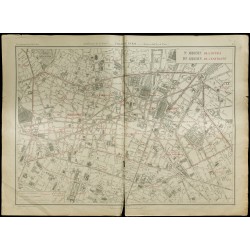 Gravure de 1919 - 9eme et 10eme arrondissement de Paris - 1