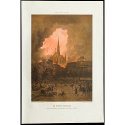 Gravure de 1873 - La Sainte Chapelle et les incendies de Paris - 2