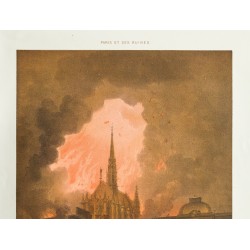 Gravure de 1873 - La Sainte Chapelle et les incendies de Paris - 3