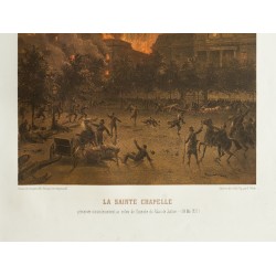 Gravure de 1873 - La Sainte Chapelle et les incendies de Paris - 4