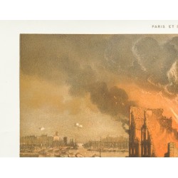Gravure de 1873 - Docks de la Villette en flamme - 3