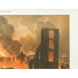 Gravure de 1873 - Docks de la Villette en flamme - 4