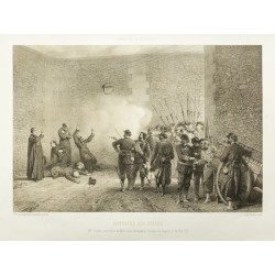 Gravure de 1873 - Massacre des otages de la Commune de Paris - 1