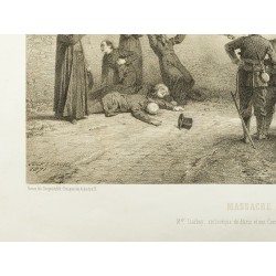 Gravure de 1873 - Massacre des otages de la Commune de Paris - 5
