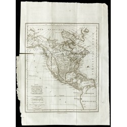 Gravure de 1820 - Carte ancienne de l'Amérique septentrionale - 1