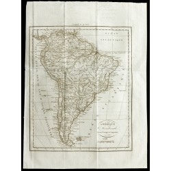 Gravure de 1820 - Carte ancienne de l'Amérique méridionale - 1
