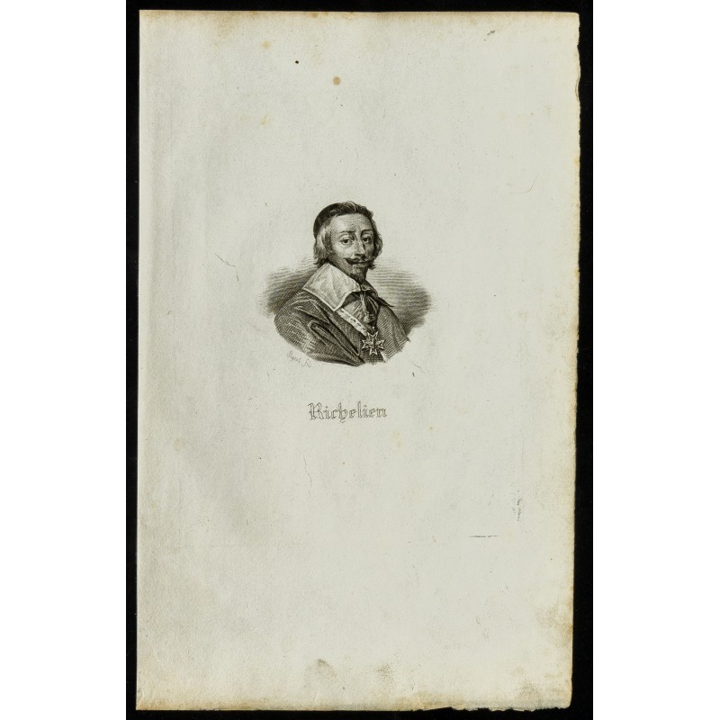 Gravure de 1850 - Portrait de Richelieu - 1