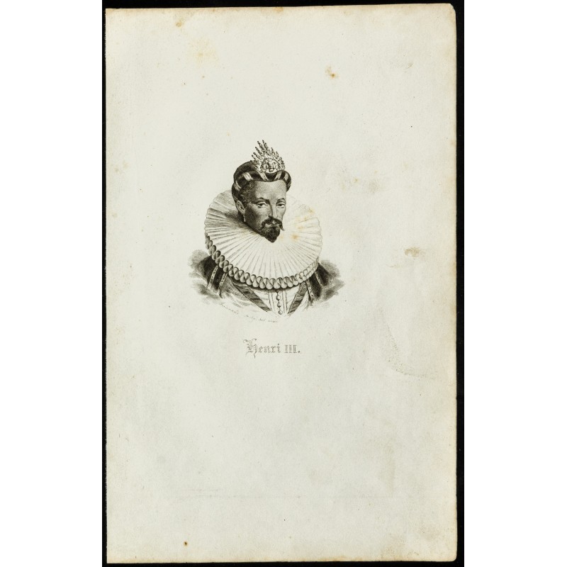 Gravure de 1850 - Portrait de Henri III - 1
