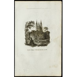 Gravure de Vue de l'Abbaye St Germain des prés en 1368 - 1