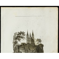 Gravure de Vue de l'Abbaye St Germain des prés en 1368 - 2