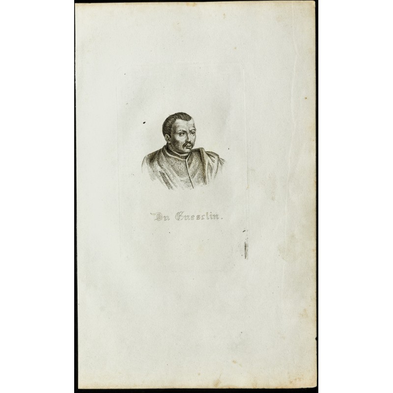Gravure de 1850 - Portrait de Bertrand du Guesclin - 1
