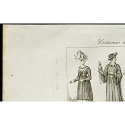 Gravure de 1850ca - Costumes du 15ème siècle - 2