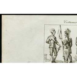 Gravure de 1850ca - Costumes du 15ème siècle - 2
