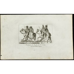 Gravure de 1850ca - Costumes de la fin du 15ème siècle - 1