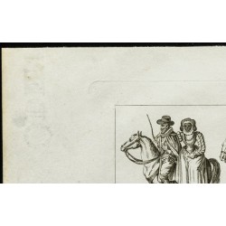 Gravure de 1850ca - Costumes de la fin du 15ème siècle - 2