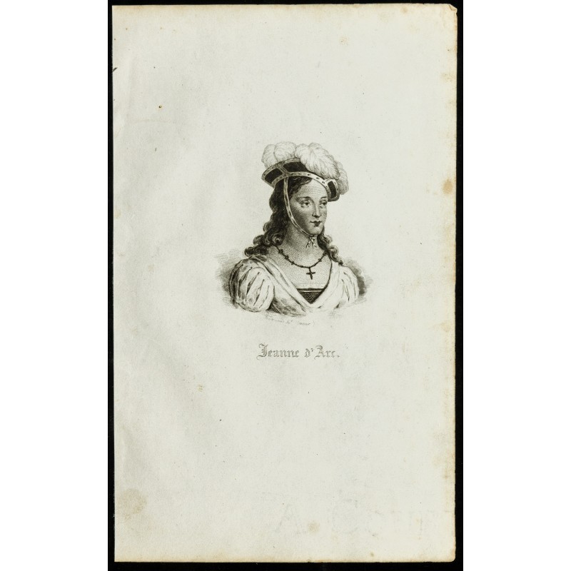 Gravure de 1850 - Portrait de Jeanne d'Arc - 1