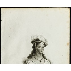 Gravure de 1850 - Portrait de Jeanne d'Arc - 2