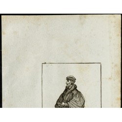 Gravure de 1850 - Portrait de Jean Calvin - 2