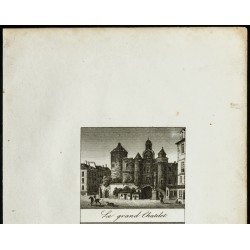 Gravure de Vue du grand et petit Châtelet à Paris - 2