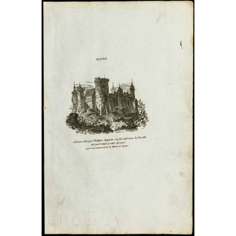 Gravure de Château de Rouen - Jeanne d'Arc - 1