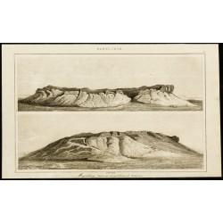 Gravure de 1852 - Mujilibey ruines des jardins de Babylone - 1