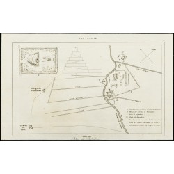 Gravure de 1852 - Plan de Babylone - Mésopotamie - 1
